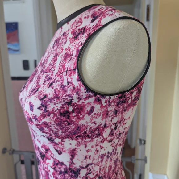 Lark & Ro Women's 2P Sleeveless Hot Pink Sheath Party Dress Y2K Barbiecore Midi - Picture 4 of 11